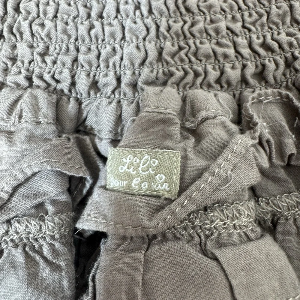 Lili Gaufrette Girls Tiered Mini Skirt Size 4 Years Smocked Beaded Sequins Y2K